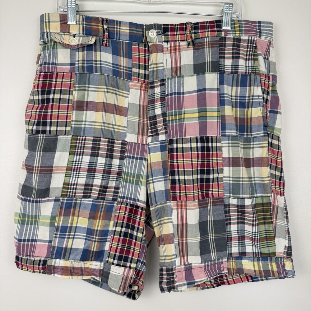 Polo Ralph Lauren Madres Plaid Shorts Men's 35x9 Classic Fit Patchwork Preppy